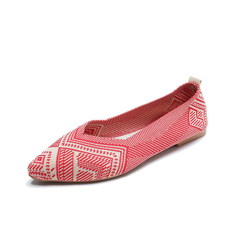 Fashion pointed woven soft-soled casual shoes