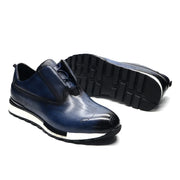 Brown casual men's sneakers Handcrafted fashion sneakers